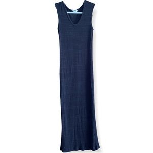 LNA black/grey ribbed, knitted maxi dress, form fitting, bodycon, size small